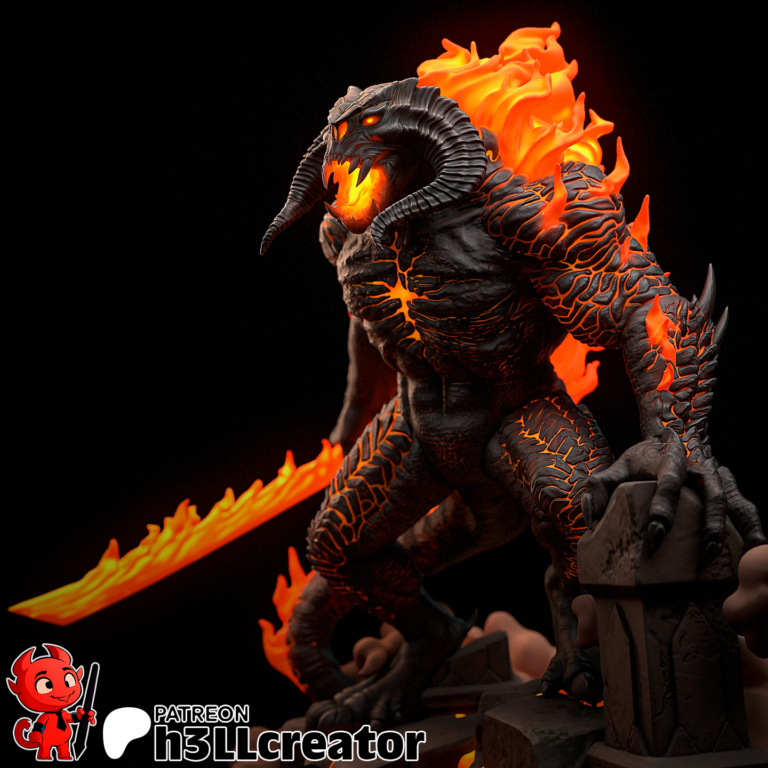 Balrog STL + Bust - The Lord of The Rings