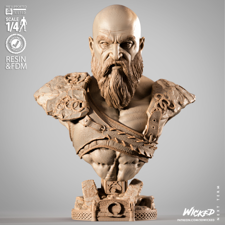 Kratos STL 5 + Bust + Extras - God of War
