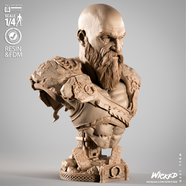 Kratos STL 5 + Bust + Extras - God of War