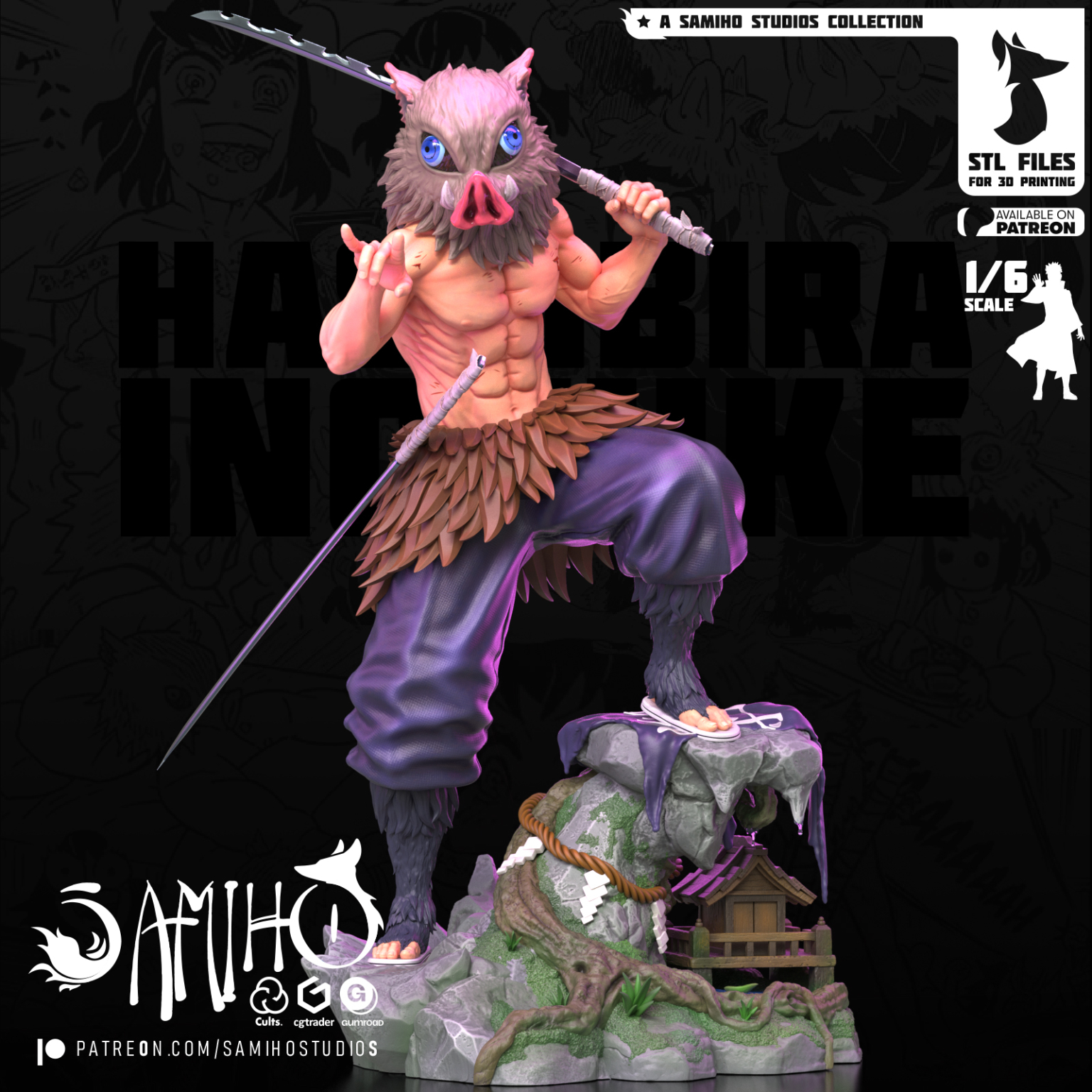 Inosuke Hashibara STL 2 + Extras - Demon Slayer: Kimetsu no Yaiba ...