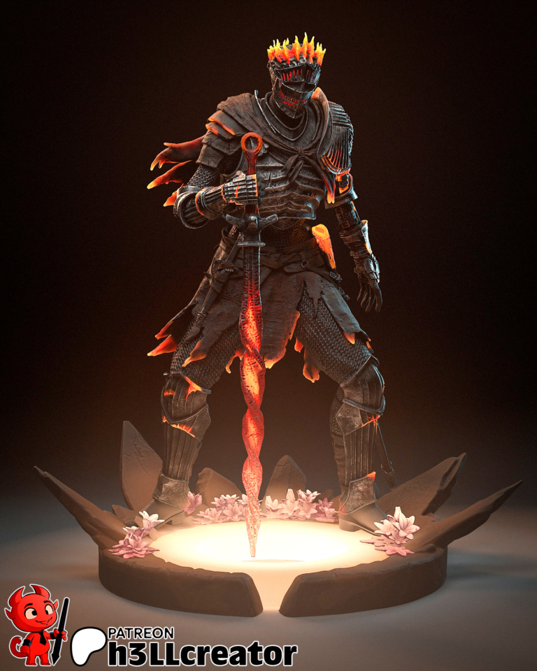 Soul of Cinders STL + Bust - Dark Souls