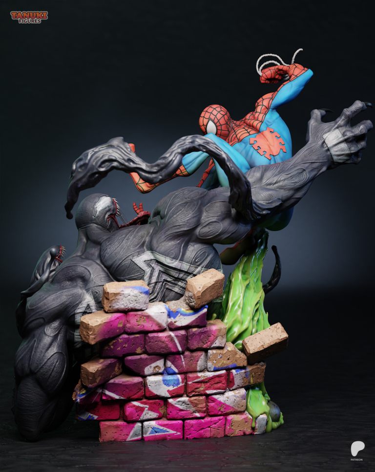 Spiderman vs Venom STL Diorama - Marvel