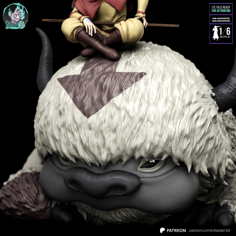 Aang, Appa & Momo Diorama - Avatar STL: The Last Airbender