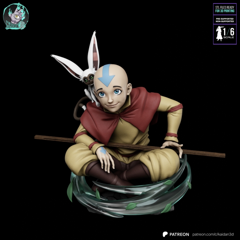 Aang, Appa & Momo Diorama - Avatar STL: The Last Airbender