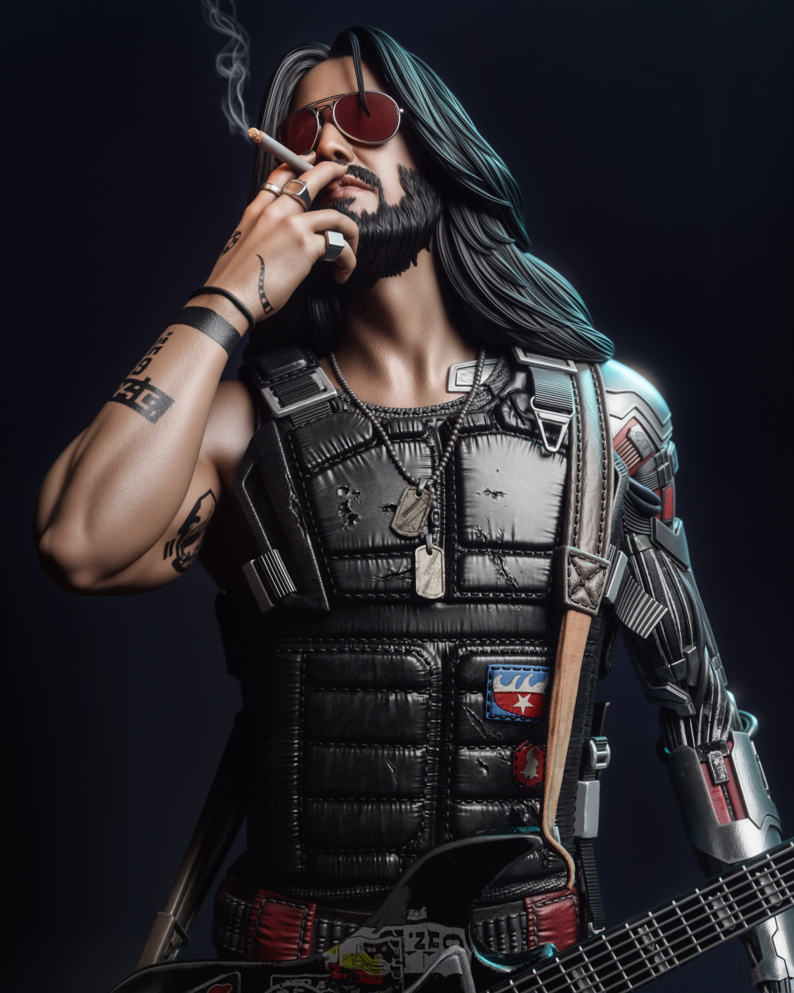 Johnny Silverhand STL + Extras - Cyberpunk