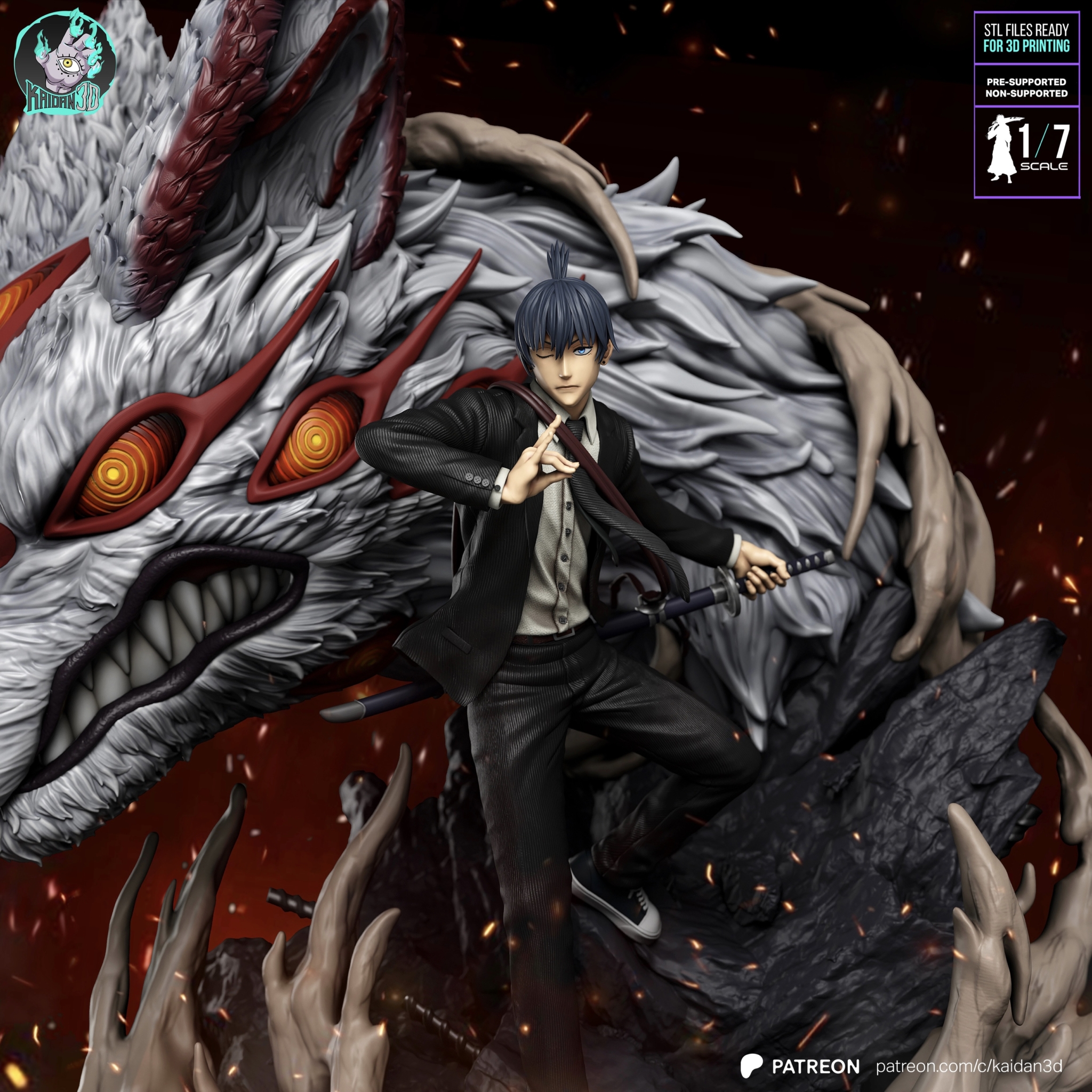 Aki Hayakawa STL & Fox Devil 2 - Chainsaw Man