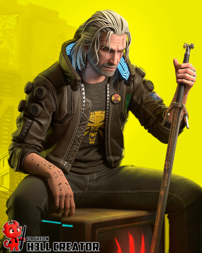 Male V + Geralt + Bust - Cyberpunk STL