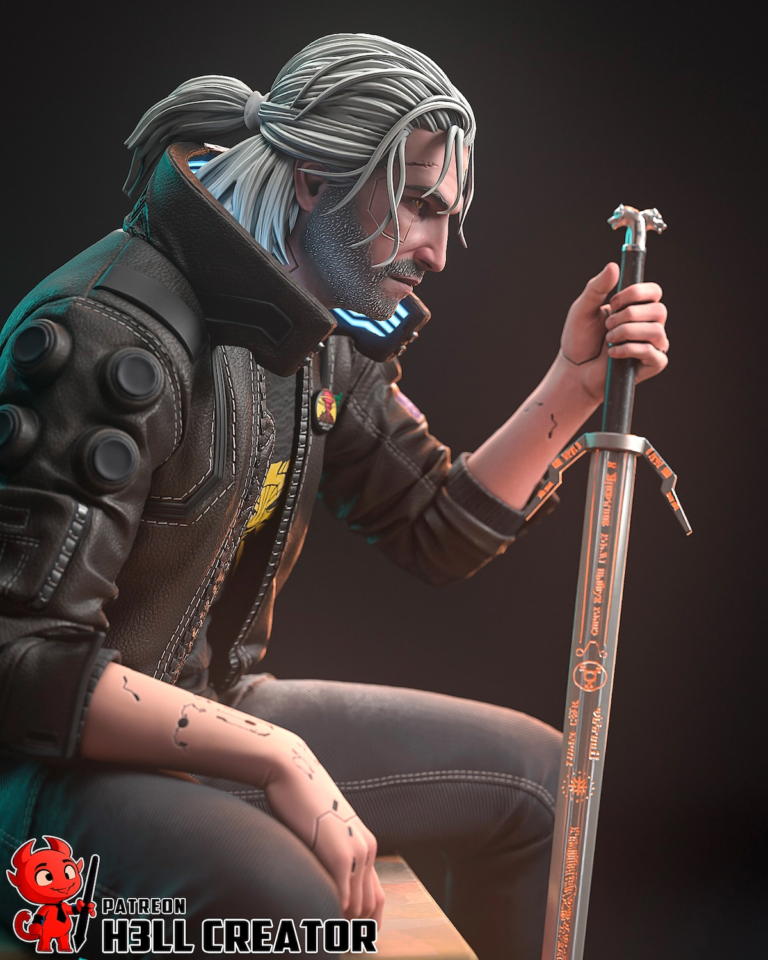 Male V + Geralt + Bust - Cyberpunk STL