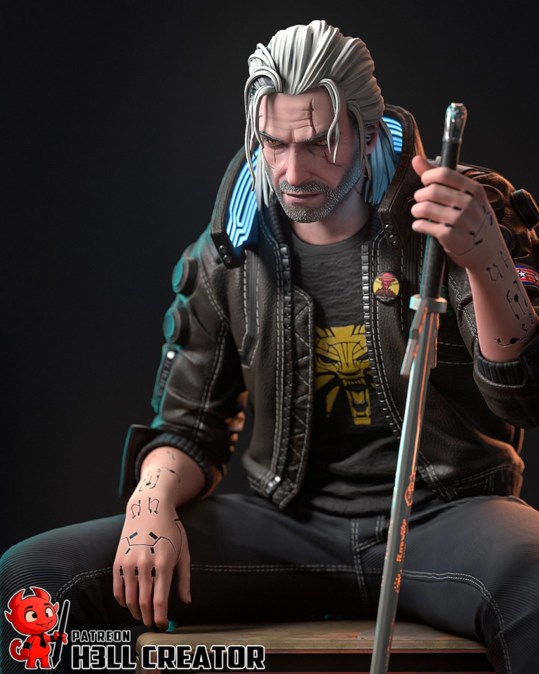 Male V + Geralt + Bust - Cyberpunk STL