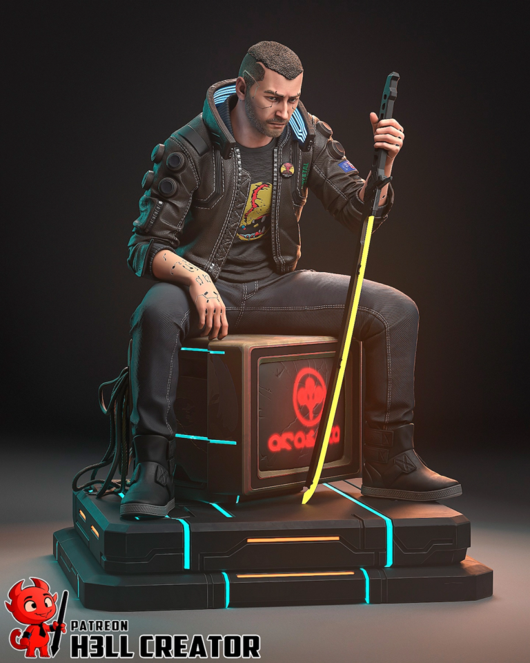 Male V + Geralt + Bust - Cyberpunk STL