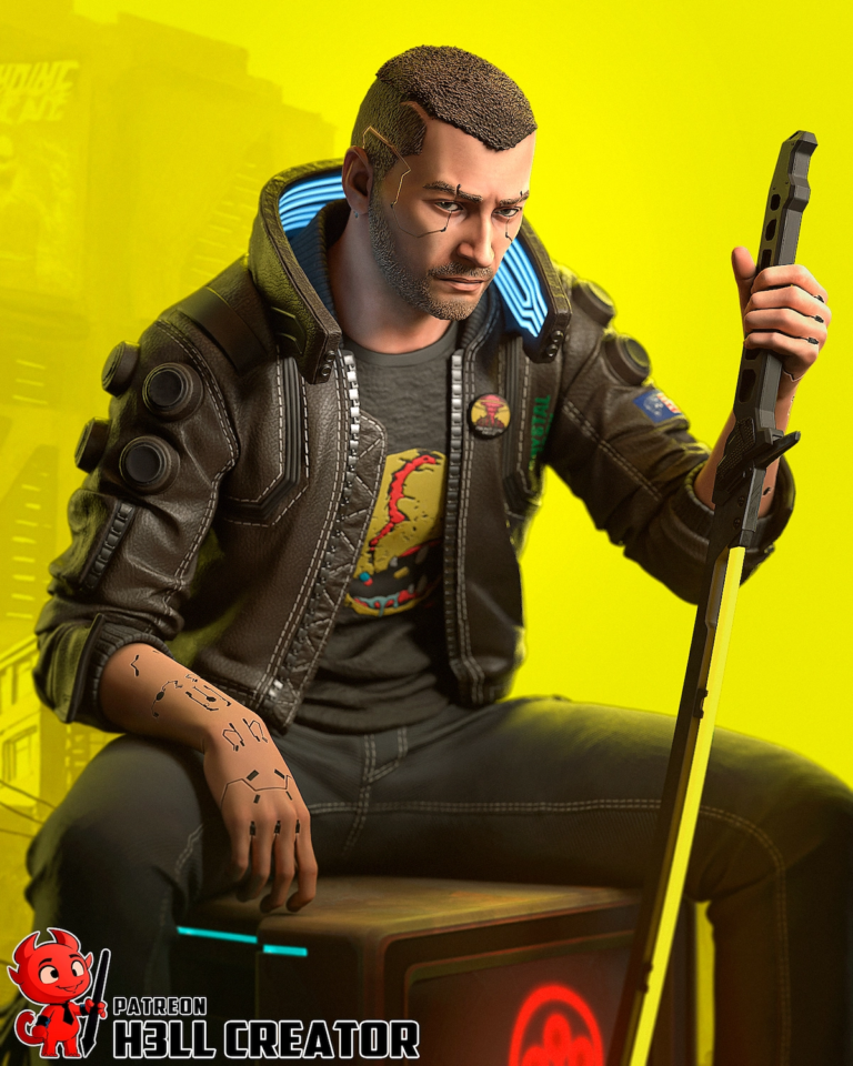 Male V Cover Cyberpunk STL