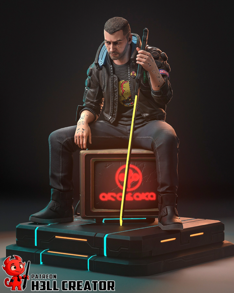 Male V + Geralt + Bust - Cyberpunk STL