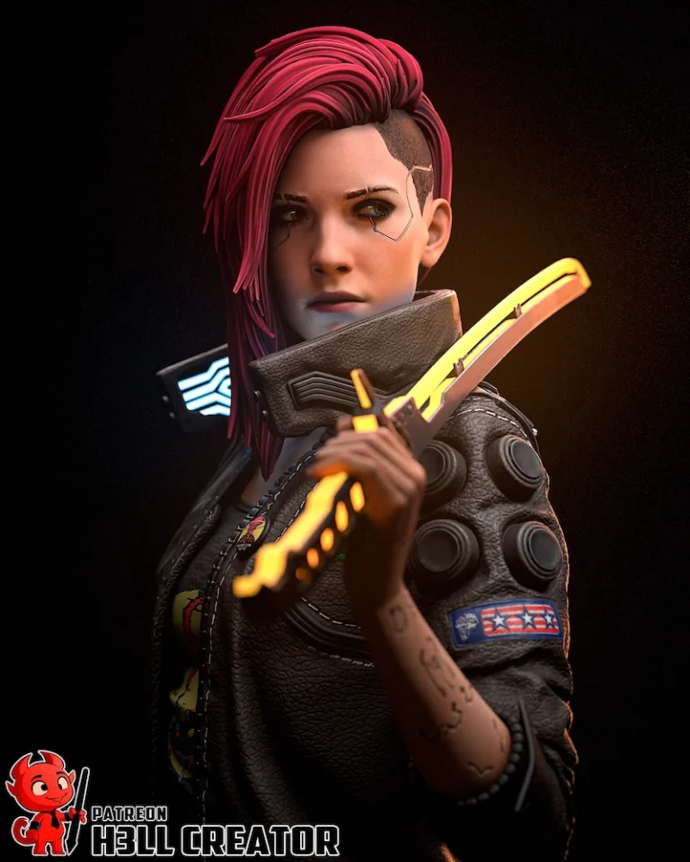 Female V STL + Bust - Cyberpunk