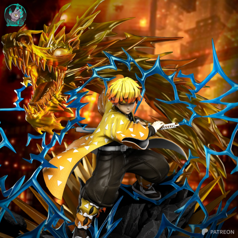 Zenitsu Flaming Thunder God STL Cover