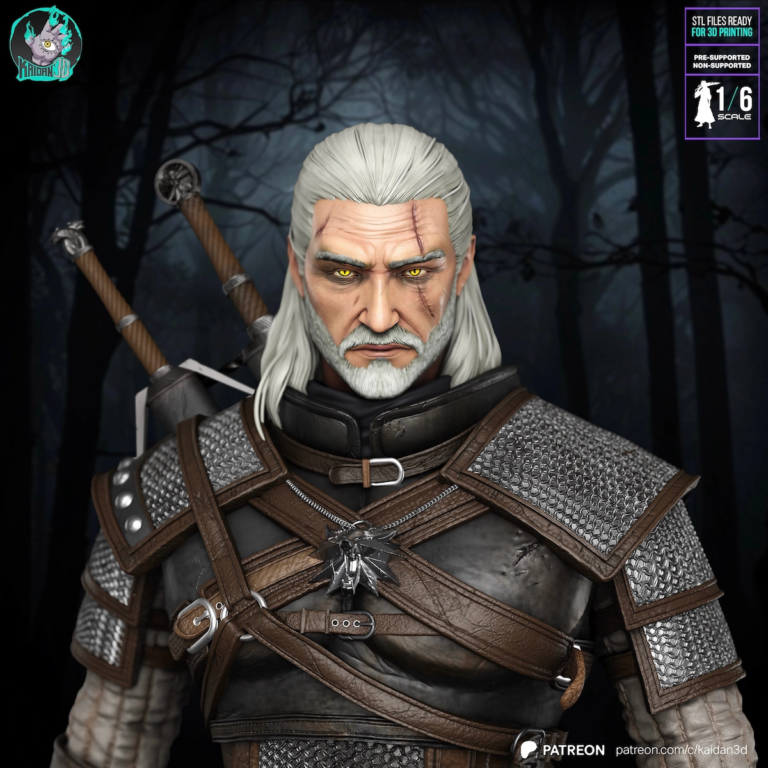 Geralt of Rivia STL Cover