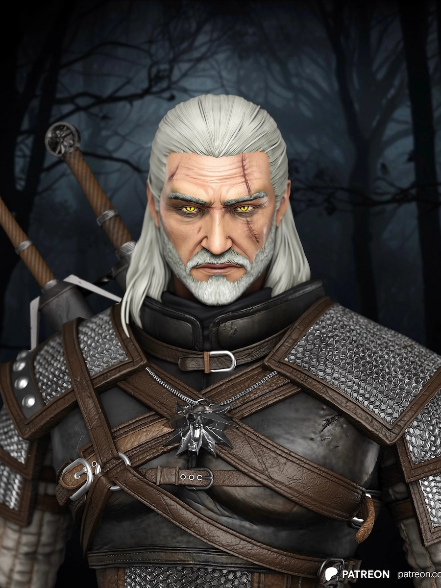 Geralt of Rivia STL Cover