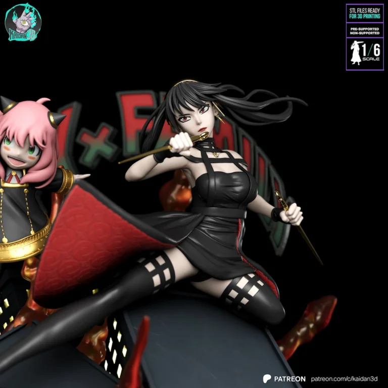 Loid, Yor, Bond & Anya - Spy x Family STL Diorama