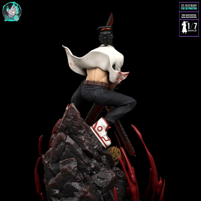Denji & Pochita Diorama STL - Chainsaw Man
