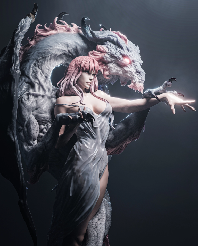 Dragon Girl STL - Fantasy