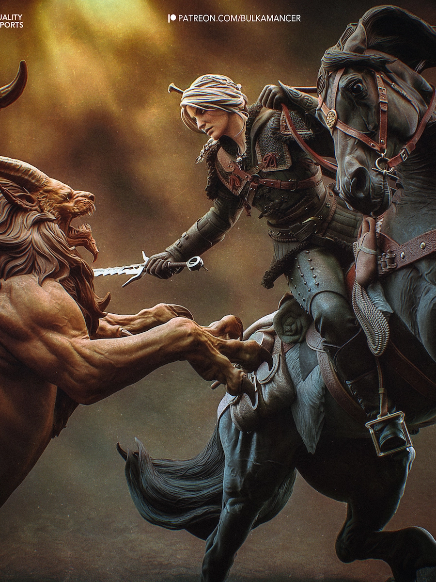 Ciri STL vs Manticore Cover