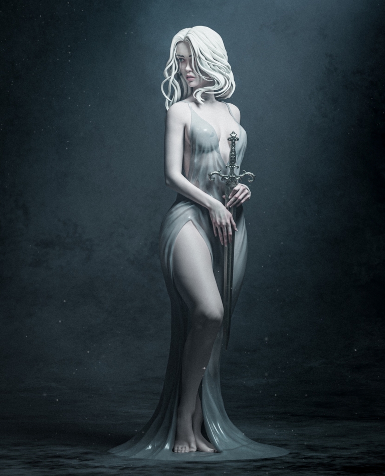 Lady of the Lake STL - Fantasy