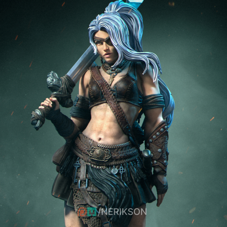 Lia the Barbarian Mercenary STL Cover