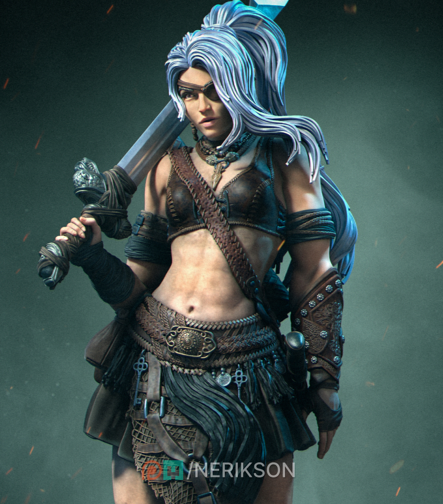 Lia the Barbarian Mercenary STL Cover