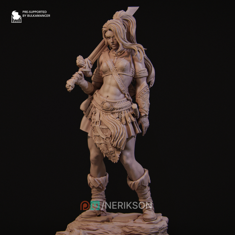 Lia the Barbarian Mercenary STL - Fantasy