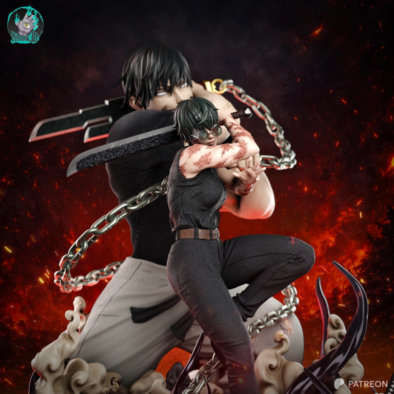 Maki Zen'in and Toji STL Diorama - Jujutsu Kaisen