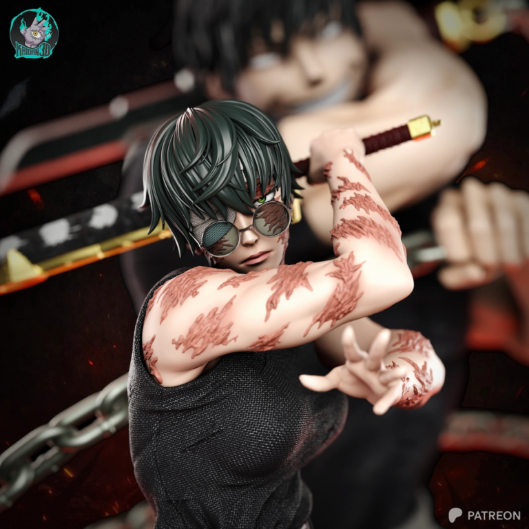 Maki Zen'in and Toji STL Diorama - Jujutsu Kaisen