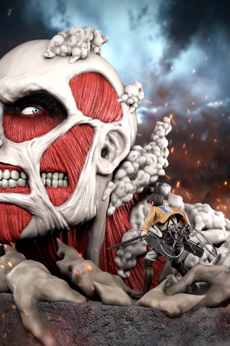 Colossal Titan vs Eren Diorama - Attack on Titan