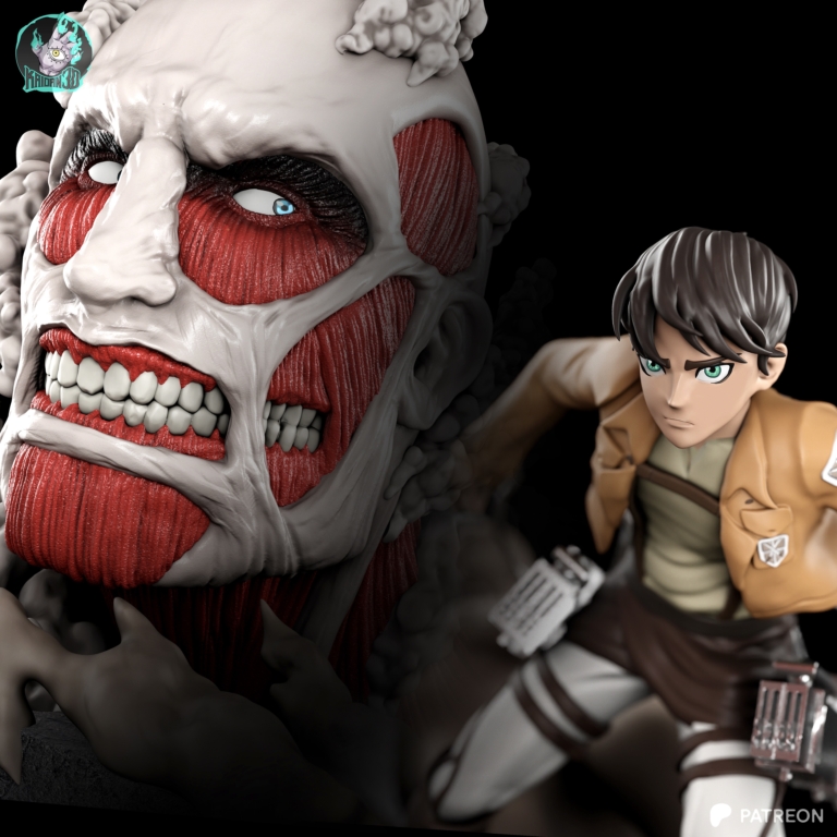 Colossal Titan vs Eren Diorama - Attack on Titan