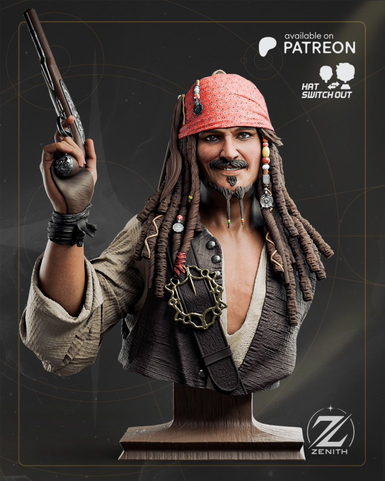 Jack Sparrow STL - Pirates of the Caribbean