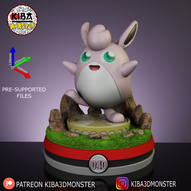 Wigglytuff STL Diorama – Pokemon