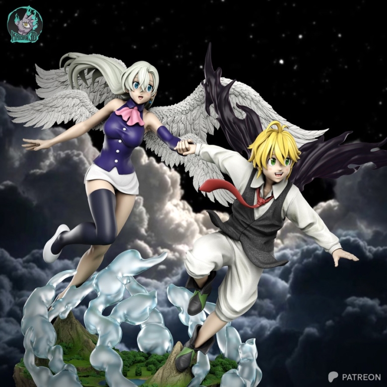 Meliodas and Elizabeth STL - The Seven Deadly Sins