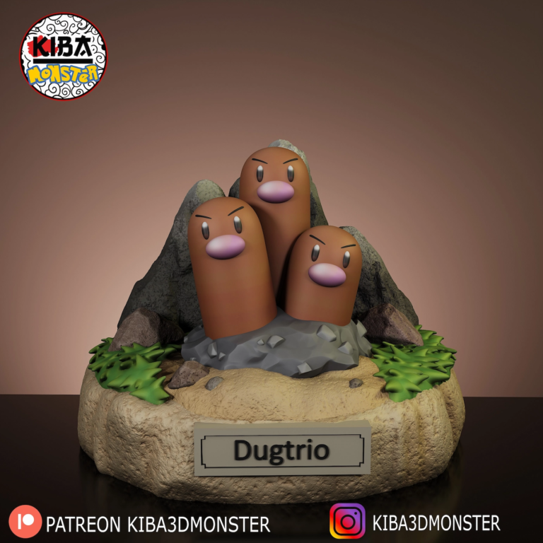 Dugtrio STL Diorama – Pokemon