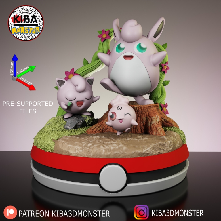 Wigglytuff STL Diorama – Pokemon