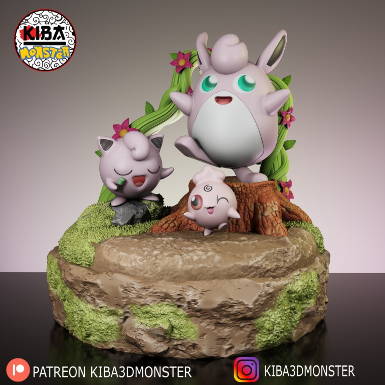 Wigglytuff STL Diorama Cover
