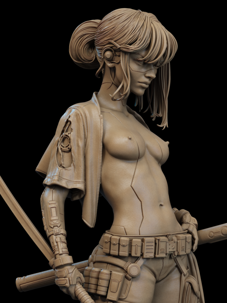 Cyberpunk Samurai STL - Fantasy