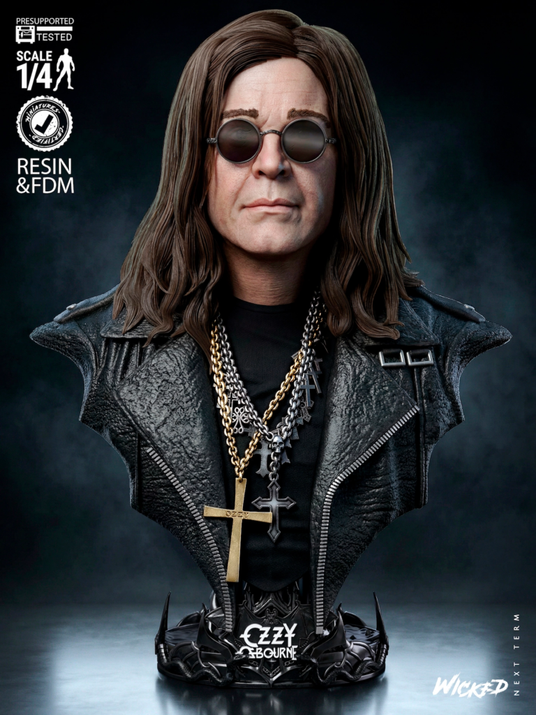 Ozzy Osbourne STL + Bust + Extras - Black Sabath