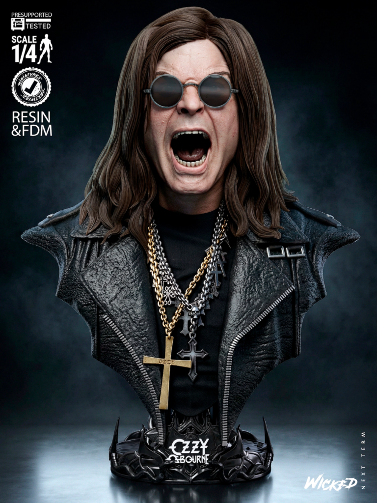 Ozzy Osbourne STL + Bust + Extras - Black Sabath