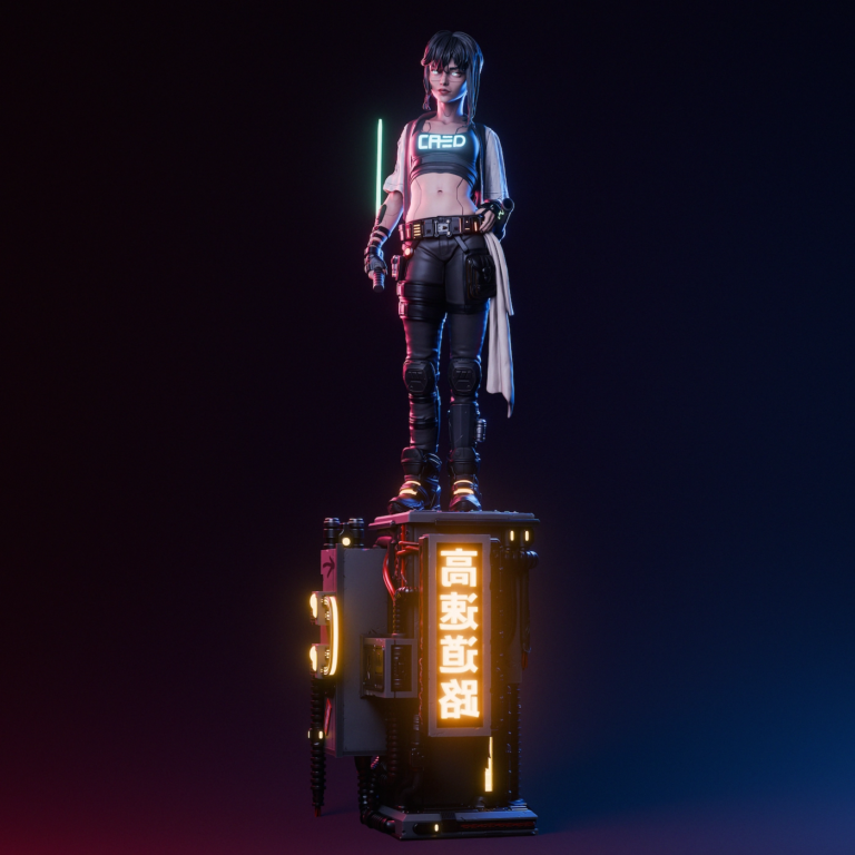 Cyberpunk Samurai STL - Fantasy