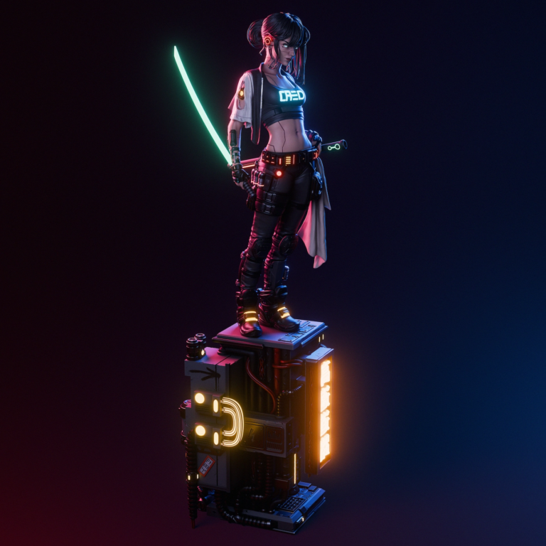 Cyberpunk Samurai STL - Fantasy