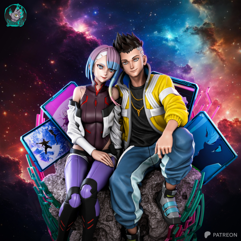 Lucy and David Diorama - Cyberpunk