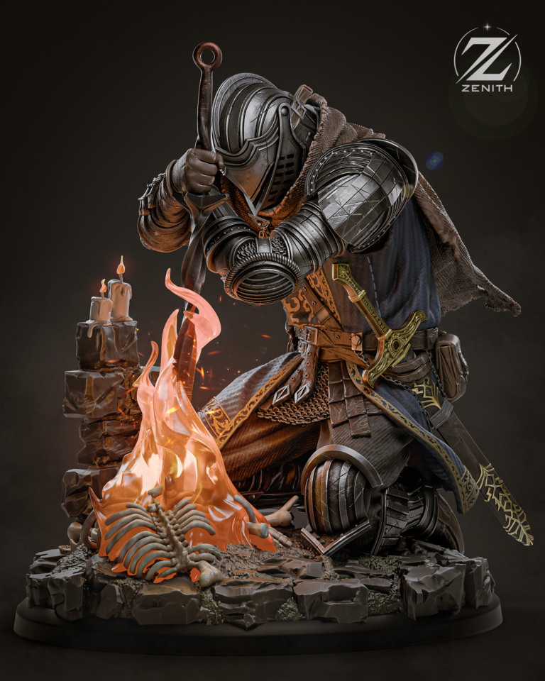 Bonfire Dark Souls STL Diorama + Bust + Extras