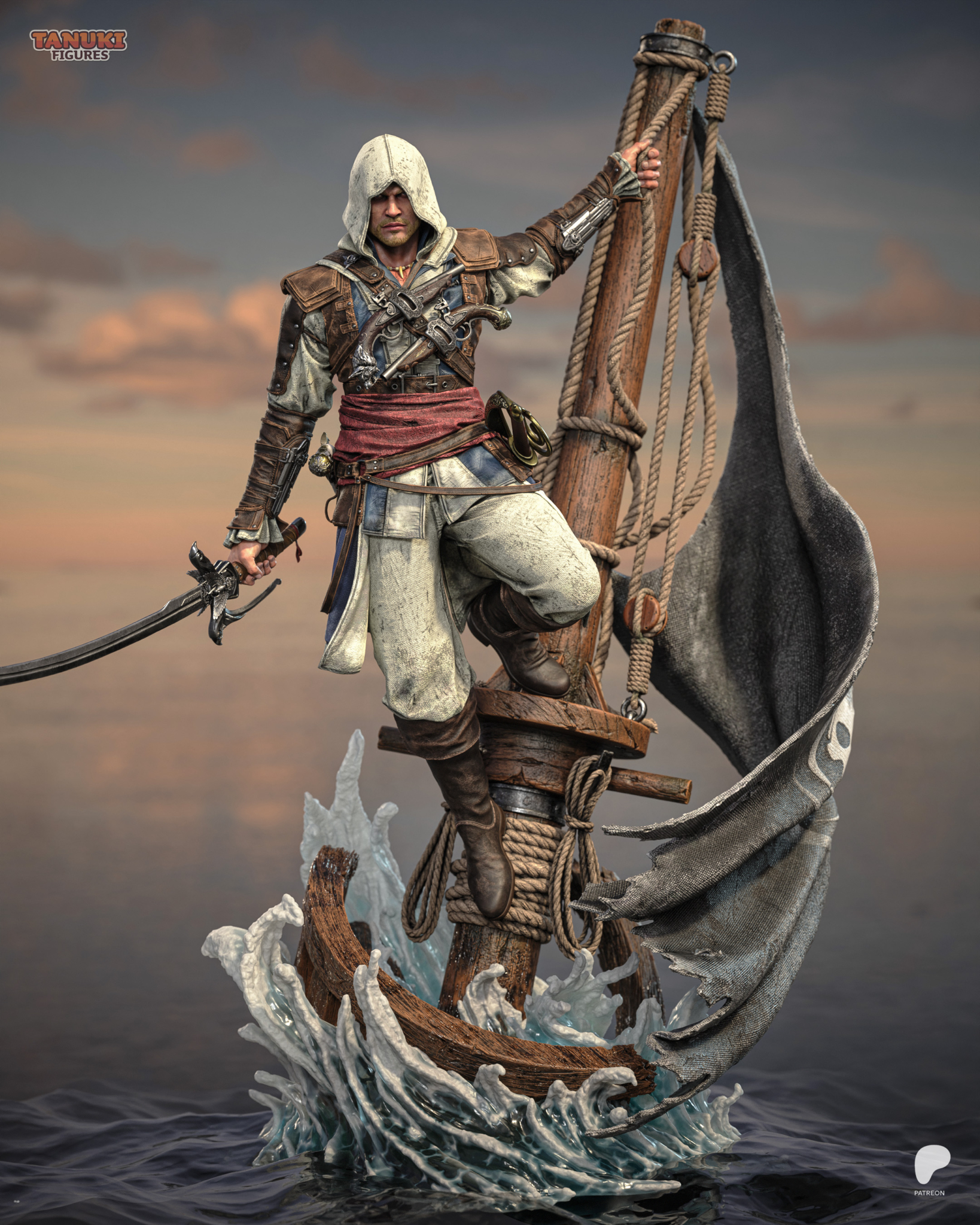 Edward Kenway STL 2 + Bust - Assassin's Creed