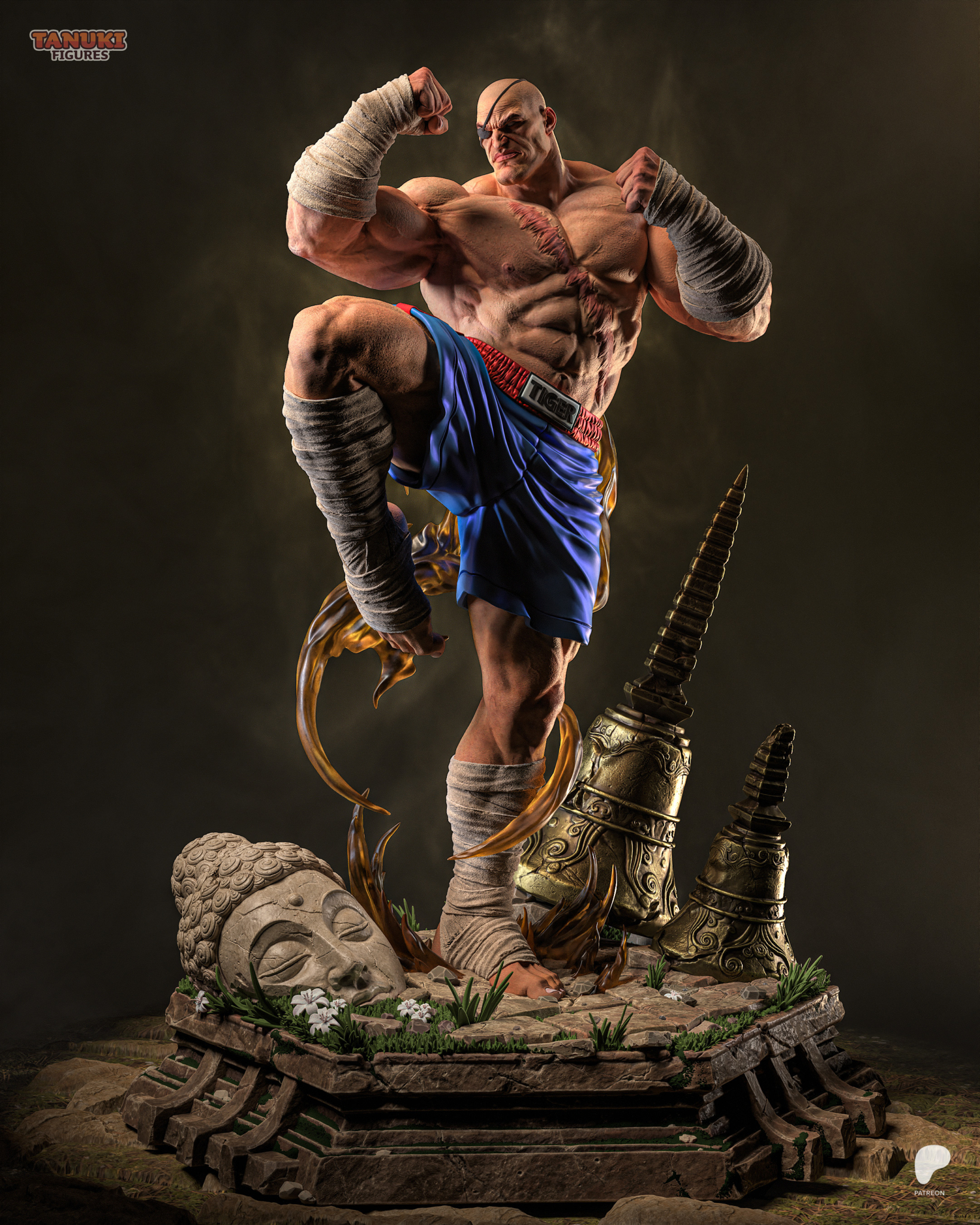 Sagat STL + Bust - Street Fighter