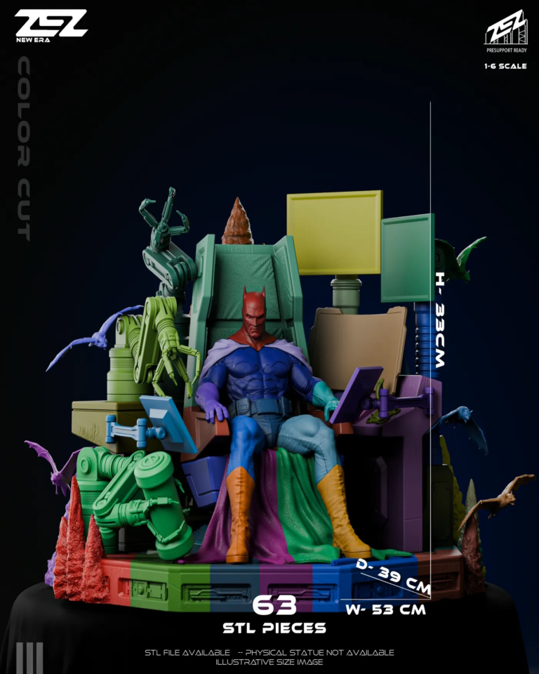 Batman on Throne STL - DC