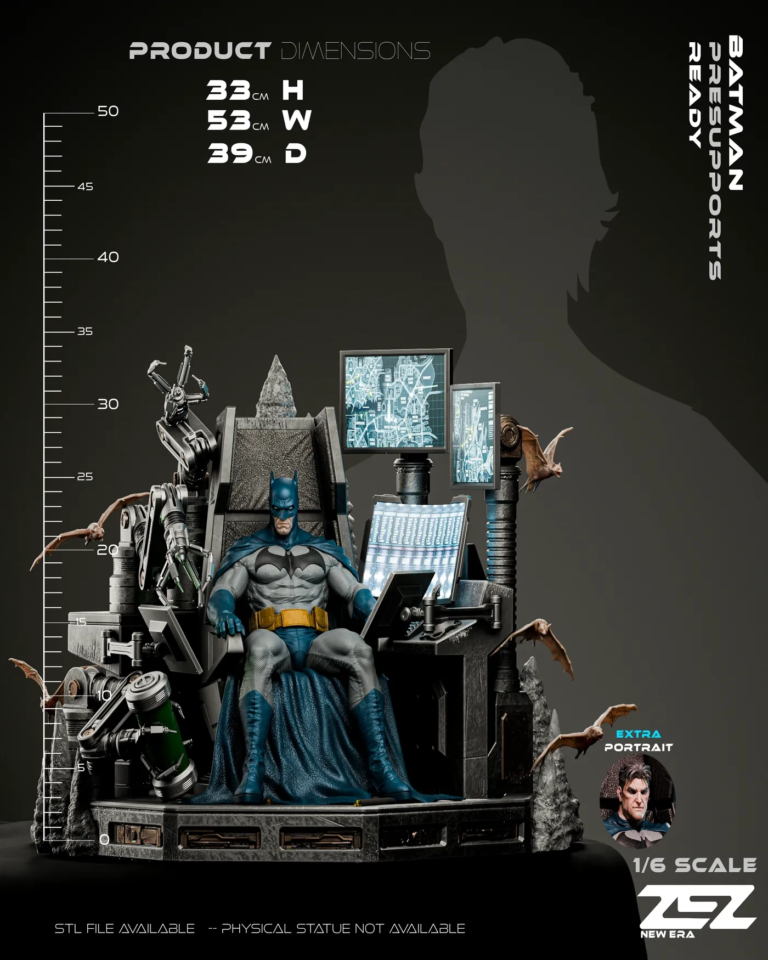 Batman on Throne STL - DC
