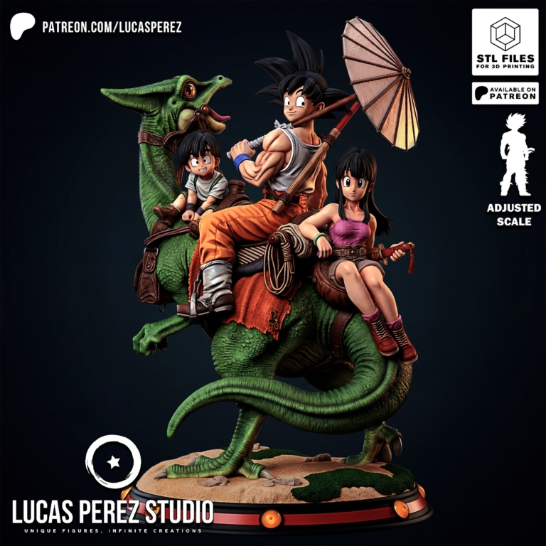 Goku and Family Diorama STL